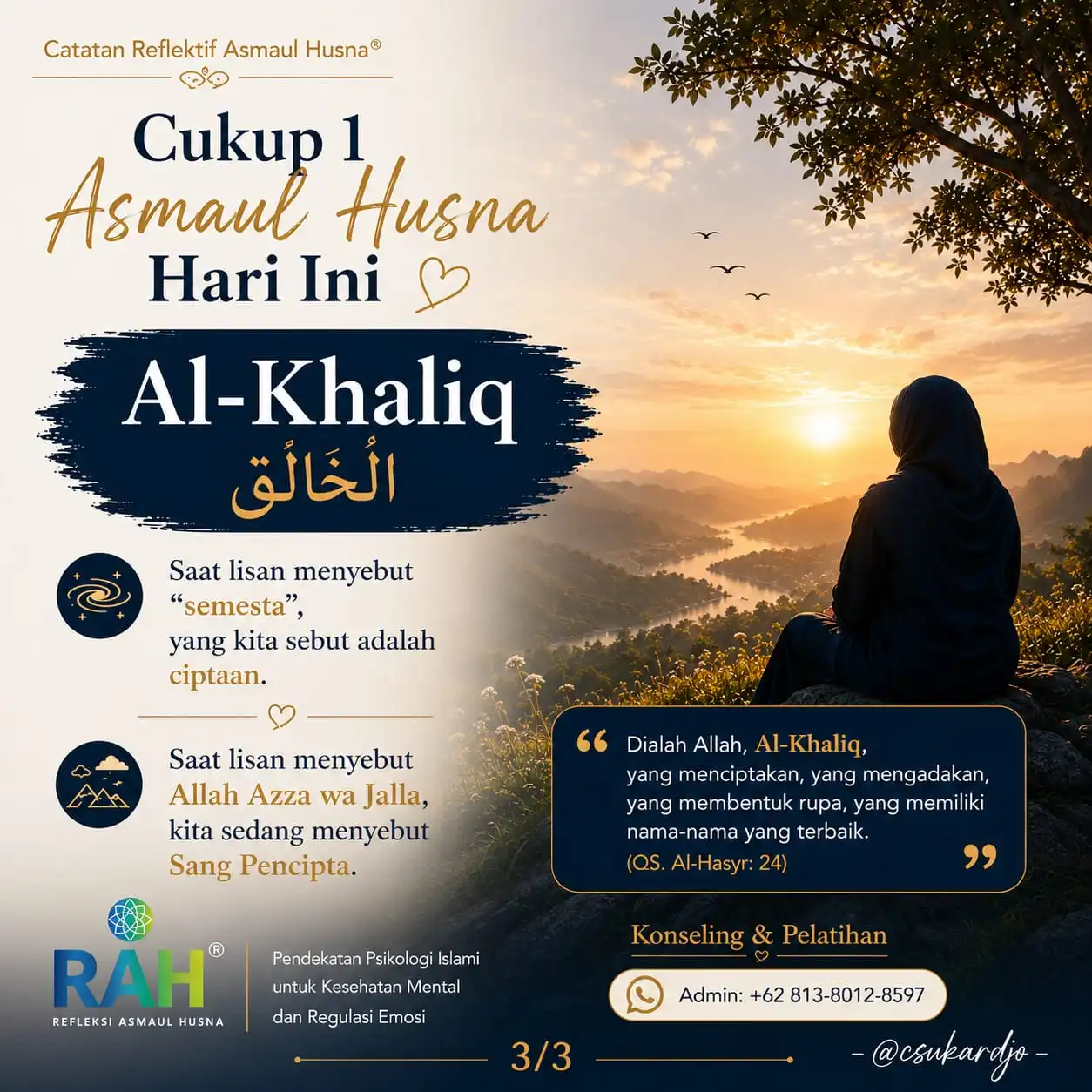 Infografis reflektif asmaul husna al-khaliq