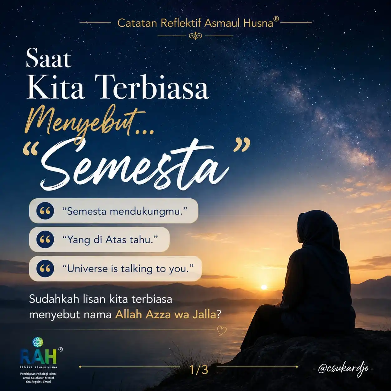 Infografis reflektif asmaul husna al-khaliq